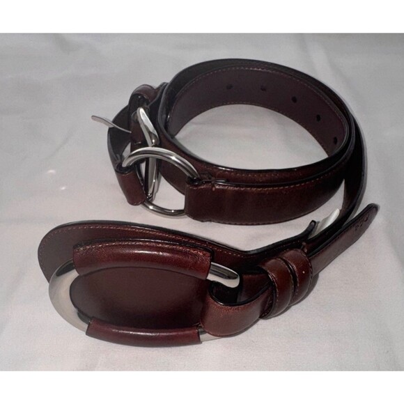 Lauren Ralph Lauren Women\'s Leather Belt Equestrian Ring Buckle Brown S.L NWT main image 6